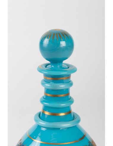 Decantador de opalina azul turquesa