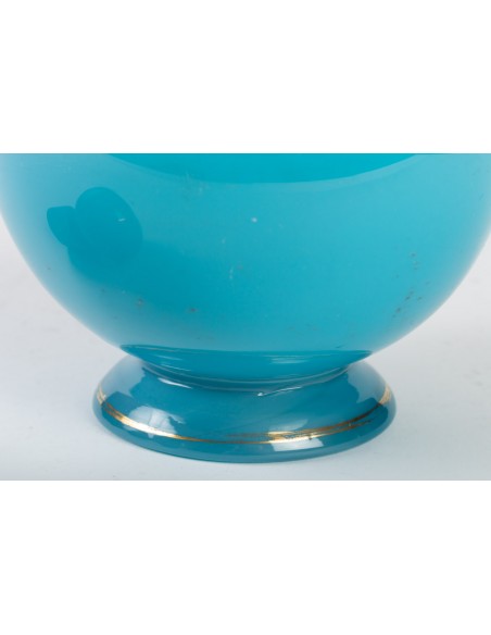 Carafe w Turquoise Blue Opaline