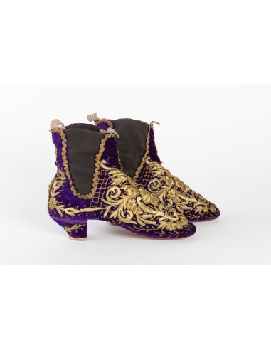 Paire de Bottines en Velours de Soie, Xixème century