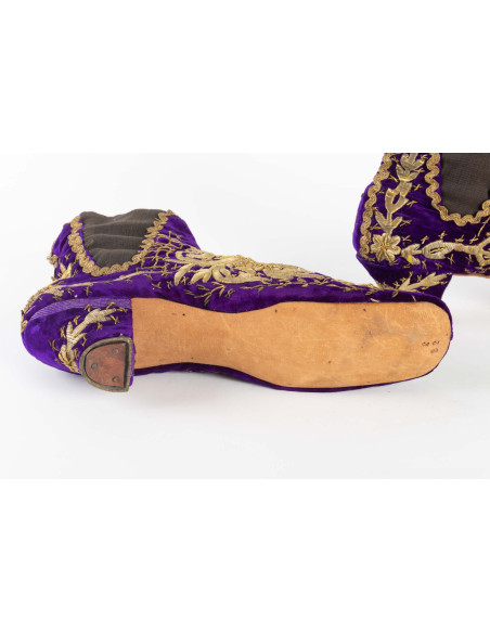 Paire de Bottines en Velours de Soie, XIXème siècle