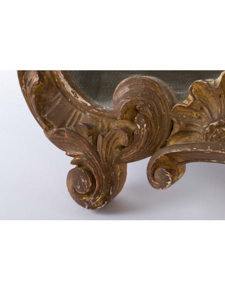 Specchio in legno intagliato e patinato louis stile xv
