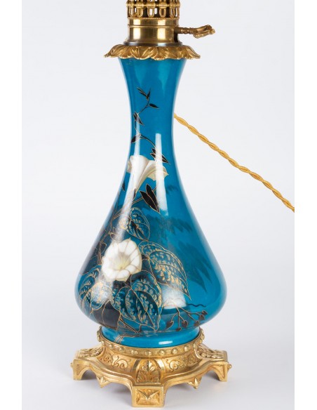 Par de lâmpadas Porcelana e Doré Laiton