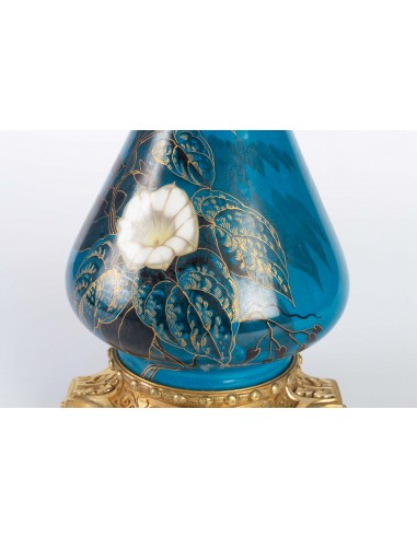 Par de lâmpadas Porcelana e Doré Laiton