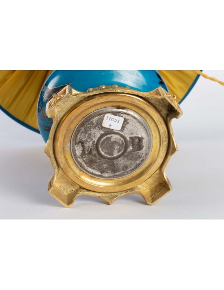 Par de lâmpadas Porcelana e Doré Laiton