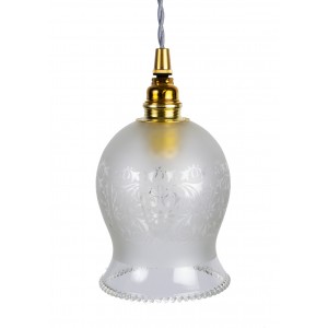 Engraved glass suspension