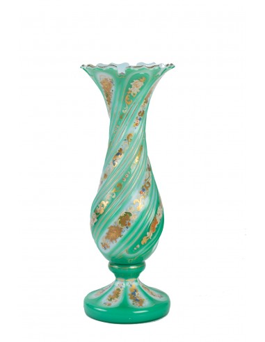 Vaso in opalina e-mail e dorata