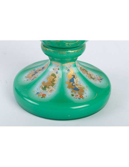 Vaso in opalina e-mail e dorata