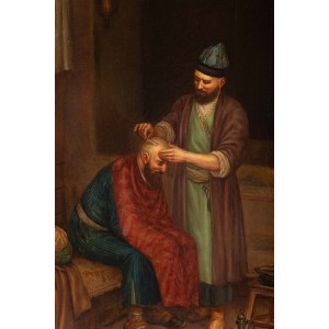 Olie op Orientalist Tile "The Turkish Barbier" 2