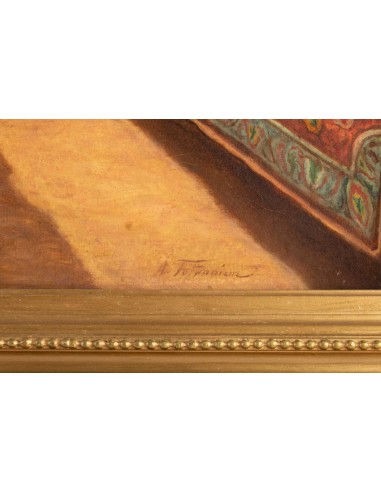 Olie op Orientalist Tile "The Turkish Barbier"