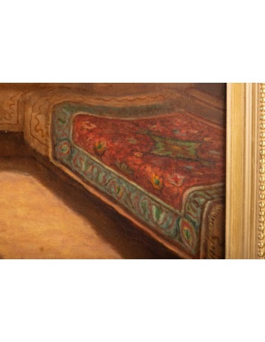Olie op Orientalist Tile "The Turkish Barbier"