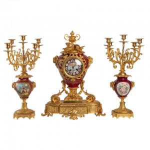 Bronze chimney and xvi style louis xvi style porcelain