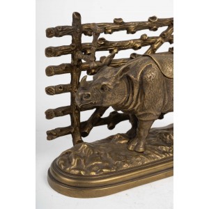 Tintero rinoceronte de bronce 2
