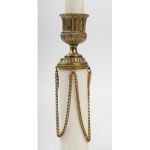 Pareja de candelabros de bronce y mármol 2