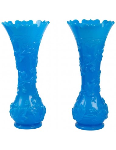 Important Pair of Vases in Blue Opaline (ang.)