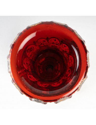 Vaso bohemien, oro smaltato e argento