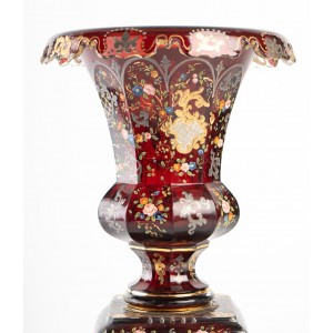 Vaso bohemien, oro smaltato e argento 2