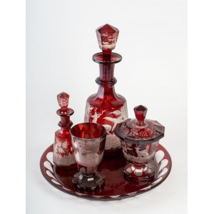 Stained and engraved crystal bohemian service 2