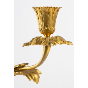 Pair of Candelabres in Golden Bronze and Marble (ang.) 2