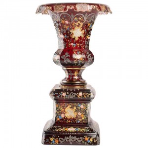 Vaso bohemien, oro smaltato e argento