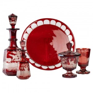 Stained and engraved crystal bohemian service