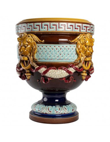 Very important Cache-pot ceramic emailled