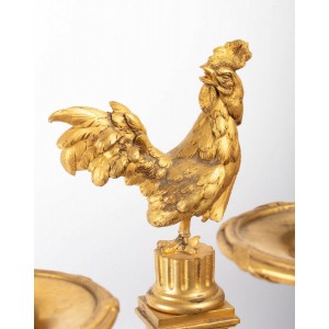 Pareja de apliques de pared, bronce dorado, S. XIX 2