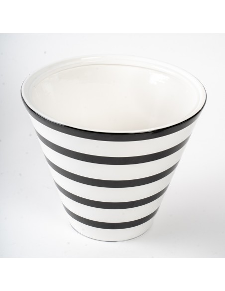Vaso contemporâneo em cerâmica e vidro