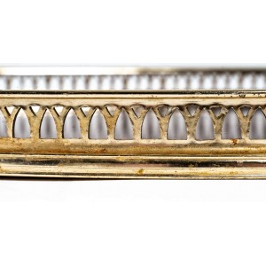 Silver and mahogany metal tray 2