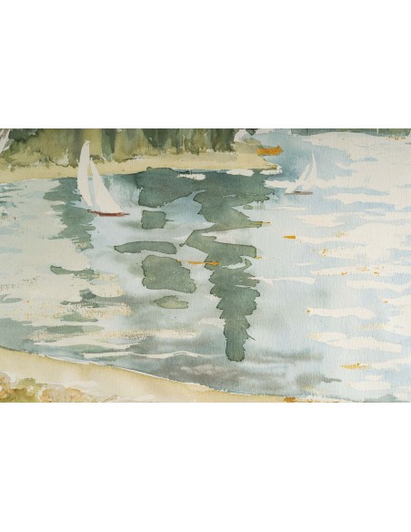 Lakeside com barcos