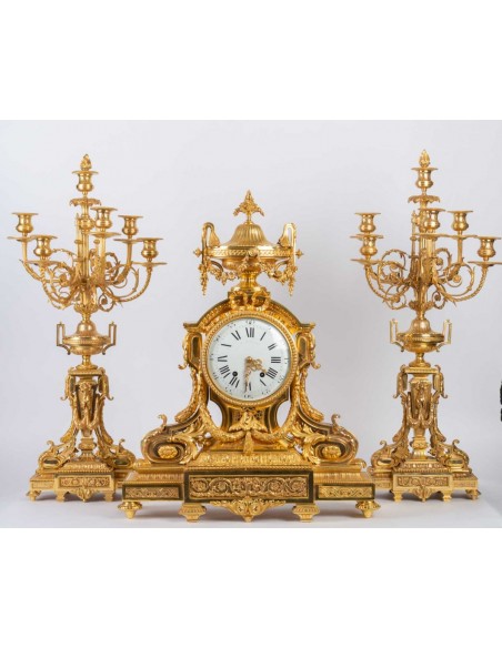 Elegant vergoldet Bronze Kamin