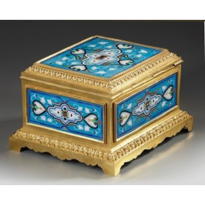 Scatola di bronzo dorato ed e-mail firmata casa di legno 2