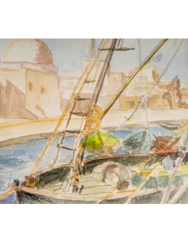 Dessin Vue d'un Port Oriental
