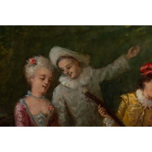 Oil of Romantic Scene Tile Xixth Century (ang.) 2