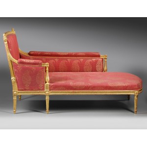 Sedia in legno lungo in stile oro xvi 2