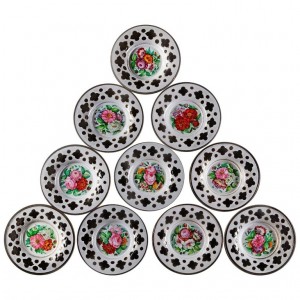 Juego de platos opalinos blancos