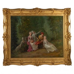 Oil of Romantic Scene Tile Xixth Century (ang.)