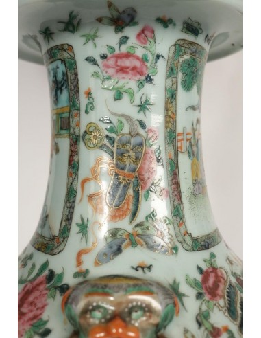 Importante lampe chinoise du début du 20ème  siècle, montée de bronze doré