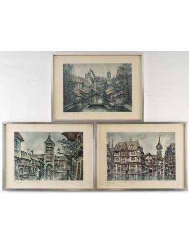 Suite de 3 Reproduction (ang.). Encadrée