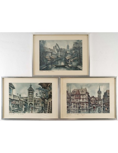 Suite de 3 Reproduction (ang.). Encadrée