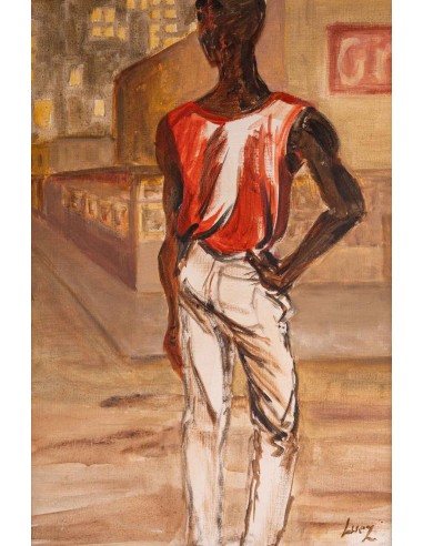 Africain en t-shirt rouge