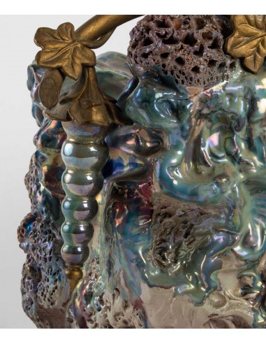Cubremaceta de cerámica Art Nouveau y...