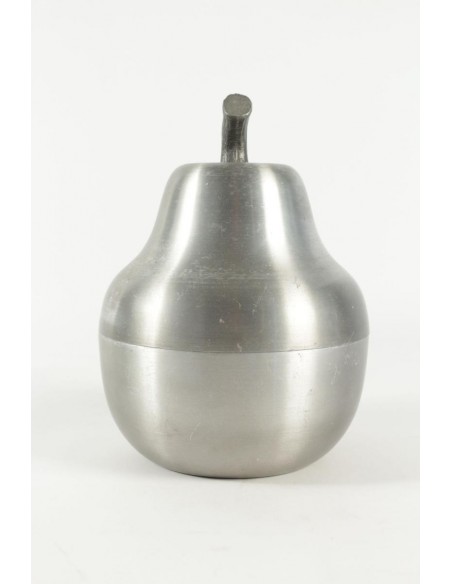Sceau à Glace Formant Une Poire En Acier Brossé Des Années 1970
