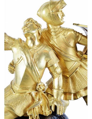 Large 19th century gilt bronze Knight...