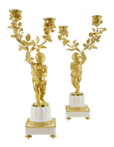 Pair of candlesticks in the Louis XVI...