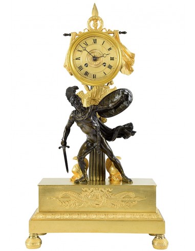 Restoration period clock in gilt bronze.