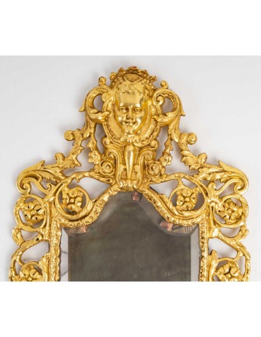 Coppia di specchi in bronzo oro