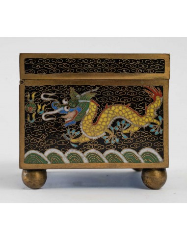 Metallkästchen mit Cloisonné-Emaille...
