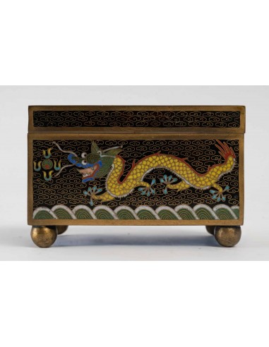 Metal box decorated with cloisonné...