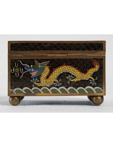 Metal box decorated with cloisonné...