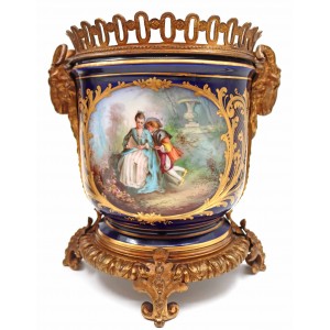Par de porcelana e potes de... 2